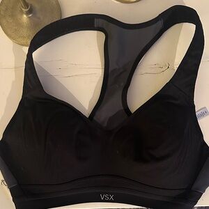 VSX Victoria’s Secret Black Racerback Mesh-Back Sports Bra
